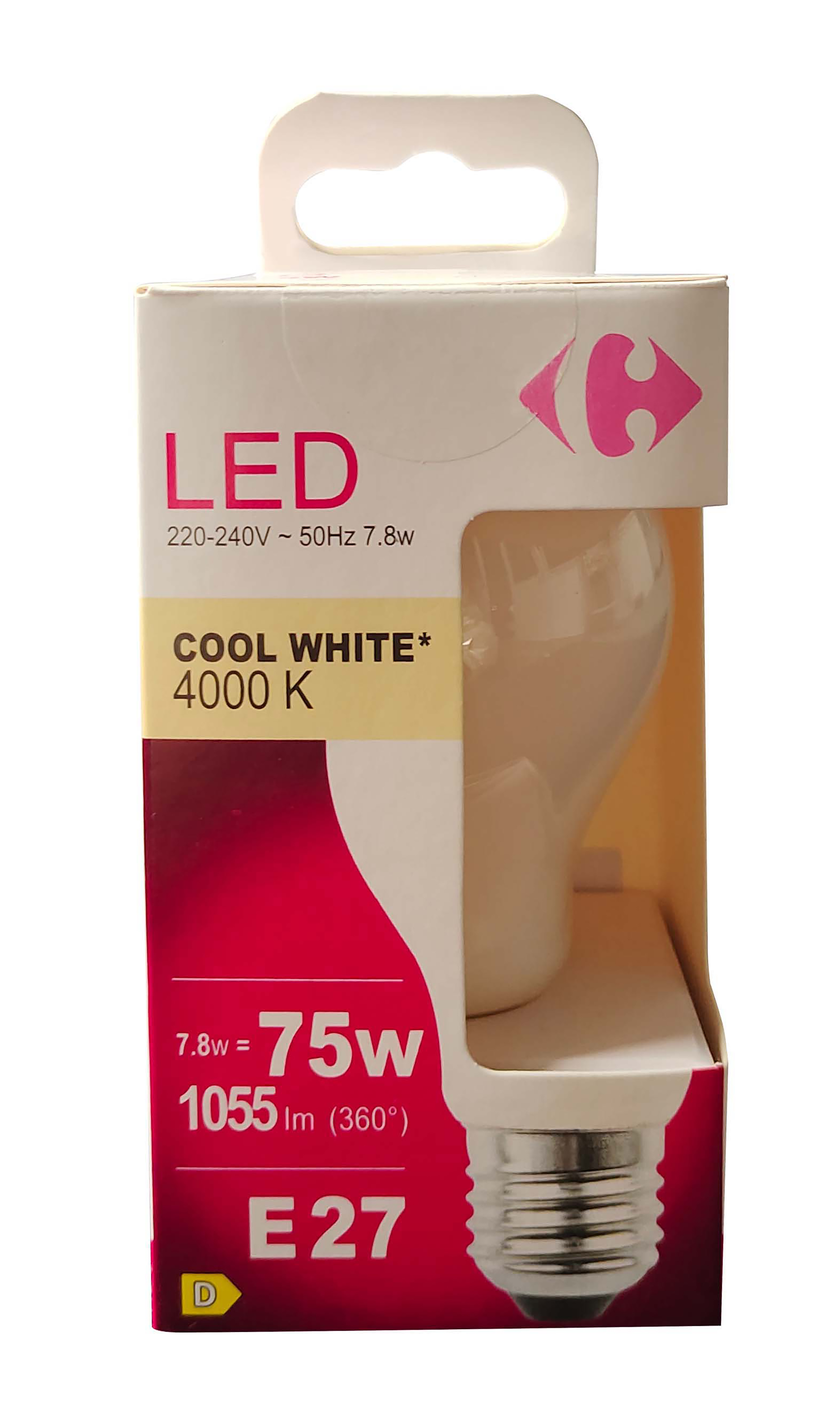 Carrefour Led goccia smerigliata 75W, attacco E27, luce fredda