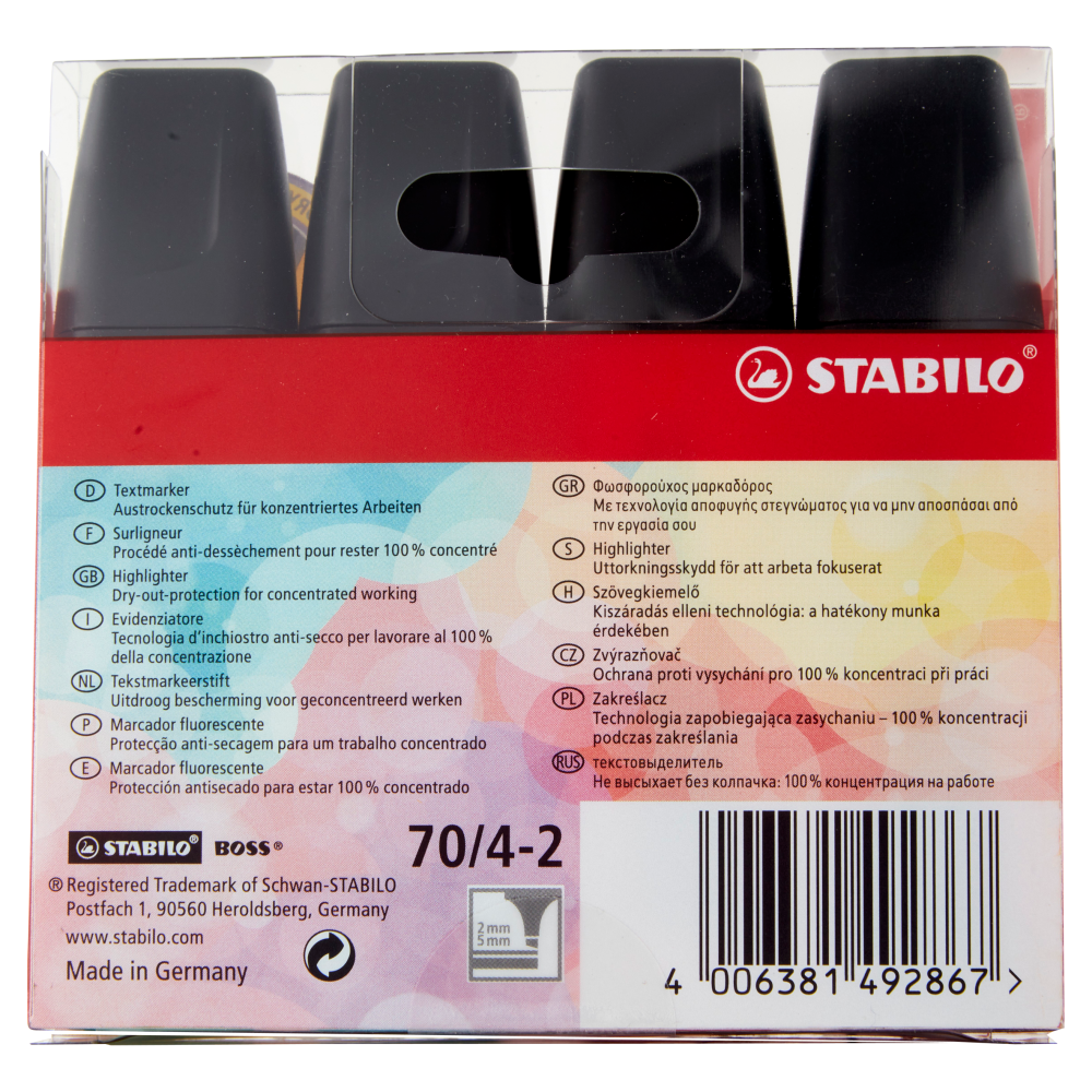 STABILO Boss Original Pastel evidenziatore - astuccio da 4 pz. 