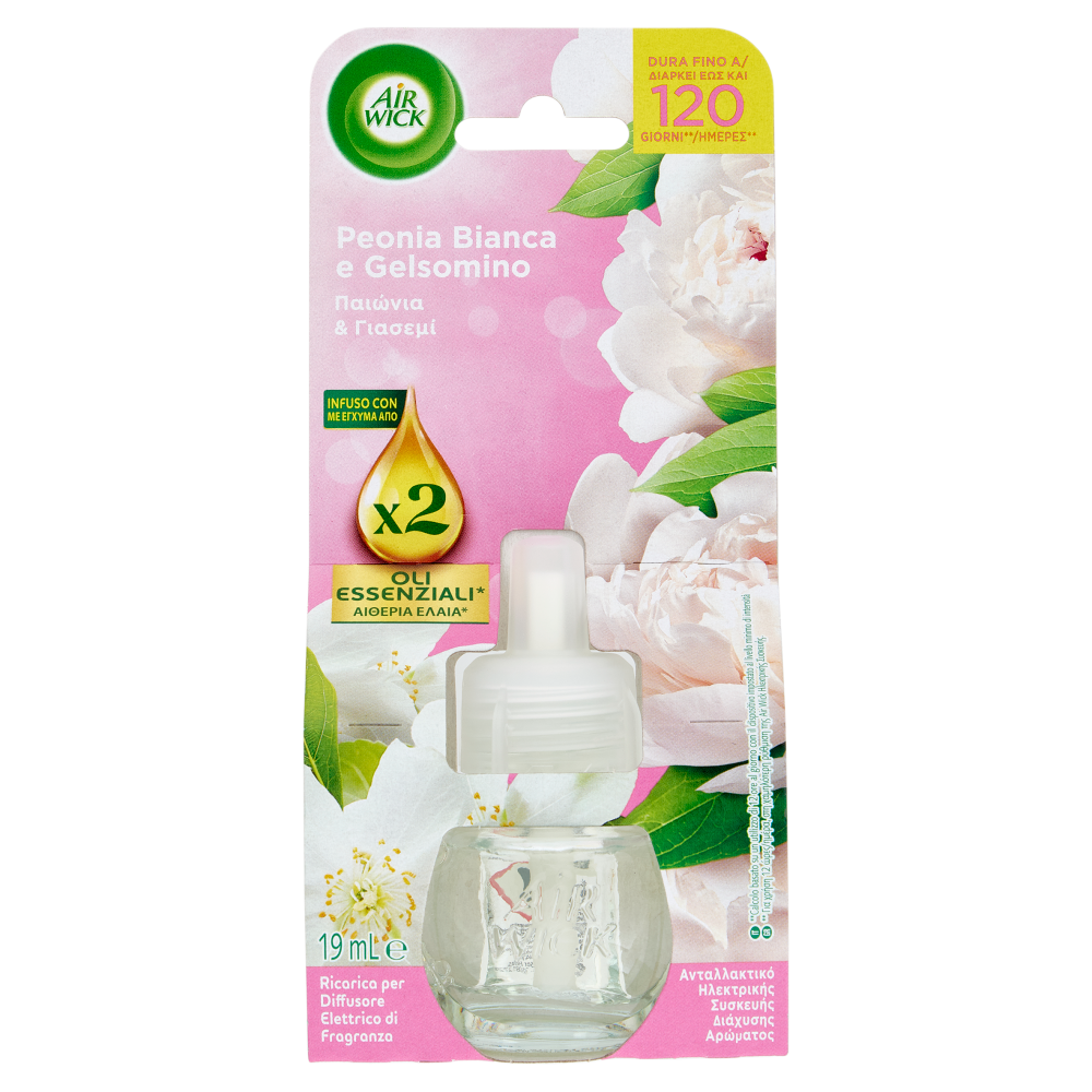 Air Wick Profumatore per Ambienti Peonia Bianca e Gelsomino Ricarica 19 mL