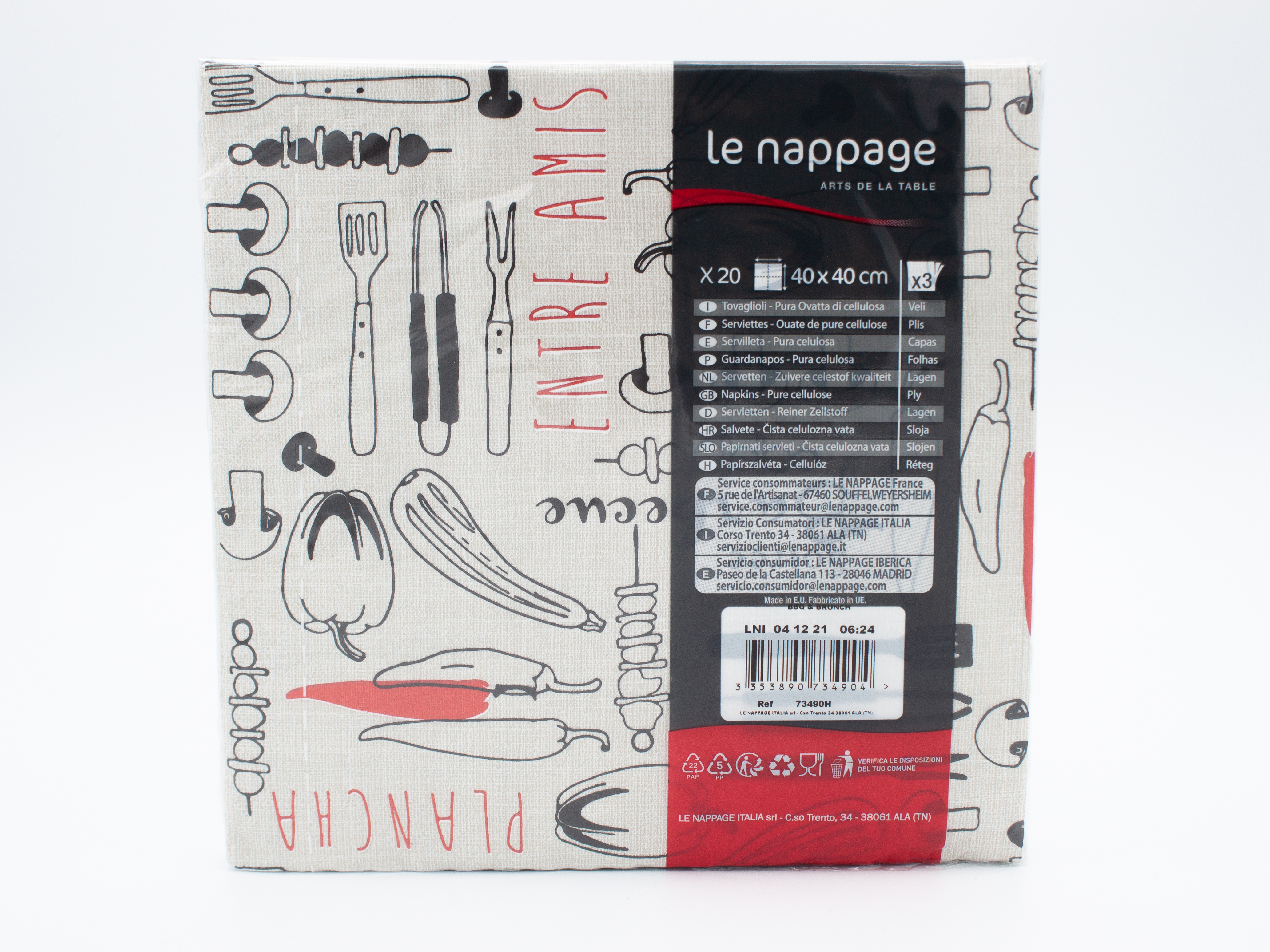  20 tovaglioli in ovatta 40x40 cm 3v Bbq & Brunch