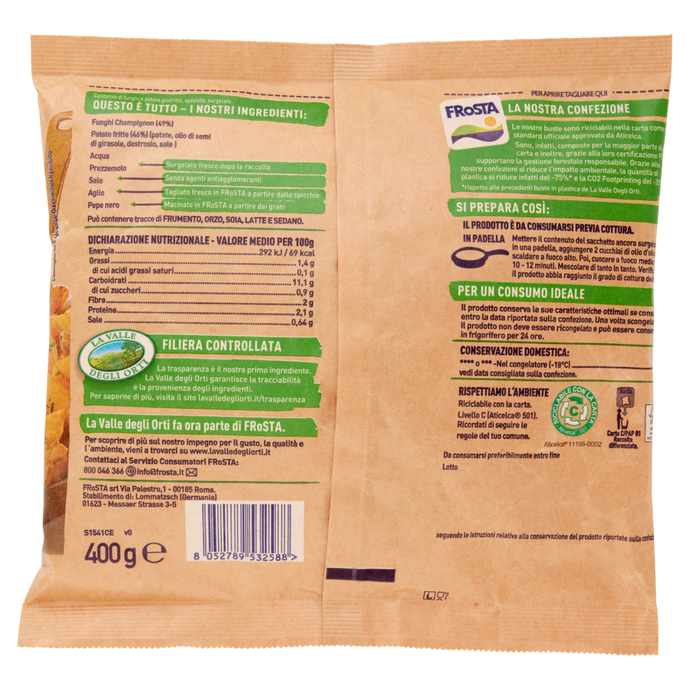 La Valle Degli Orti Contorno Funghi e Patate 400 g