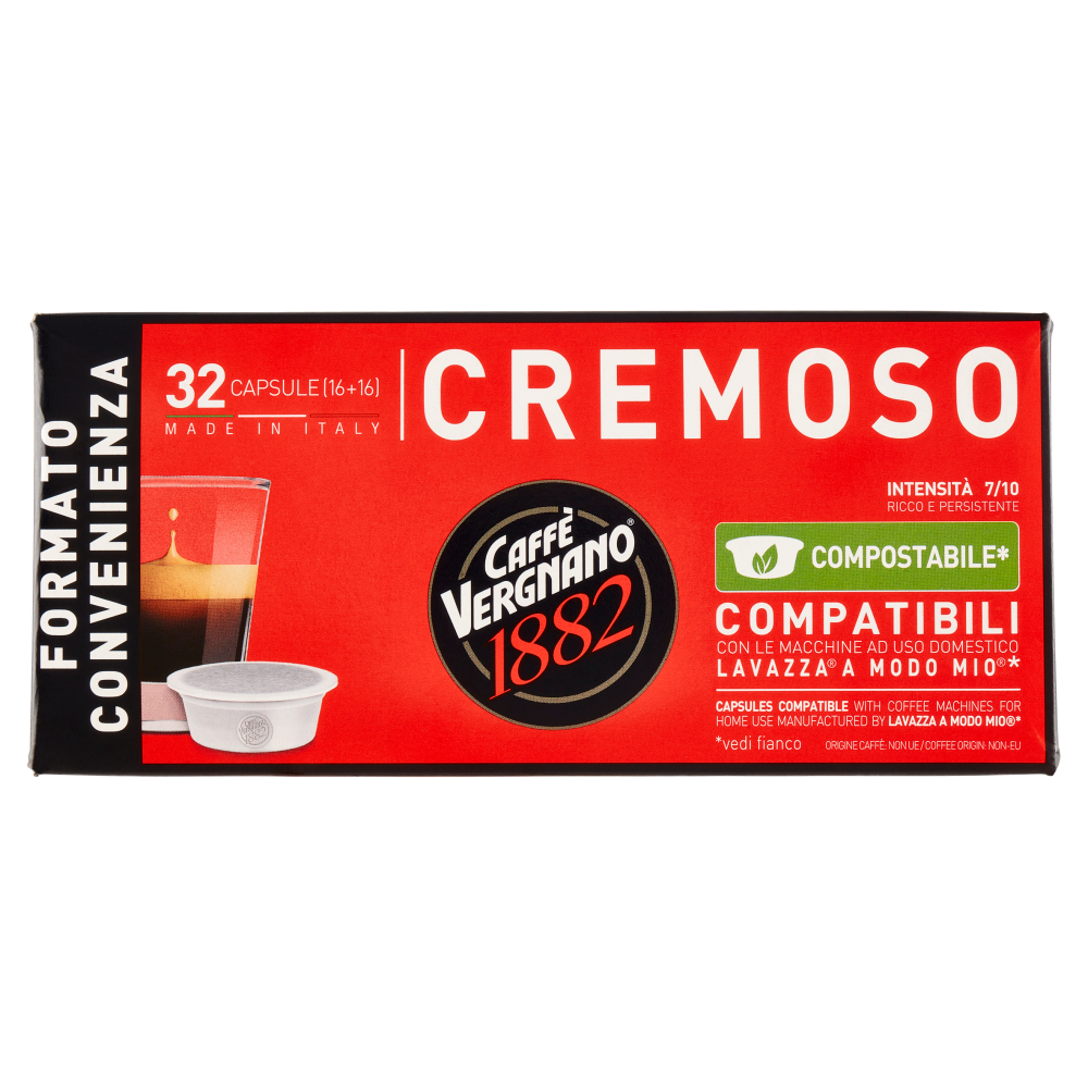 Caffè Vergnano 1882 Cremoso Capsule Compatibili Lavazza a Modo Mio