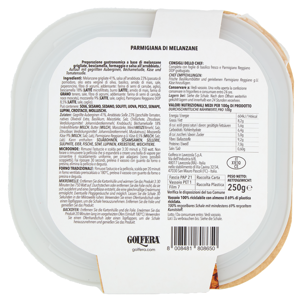 Golfera Ben Fatto Parmigiana di Melanzane 250 g