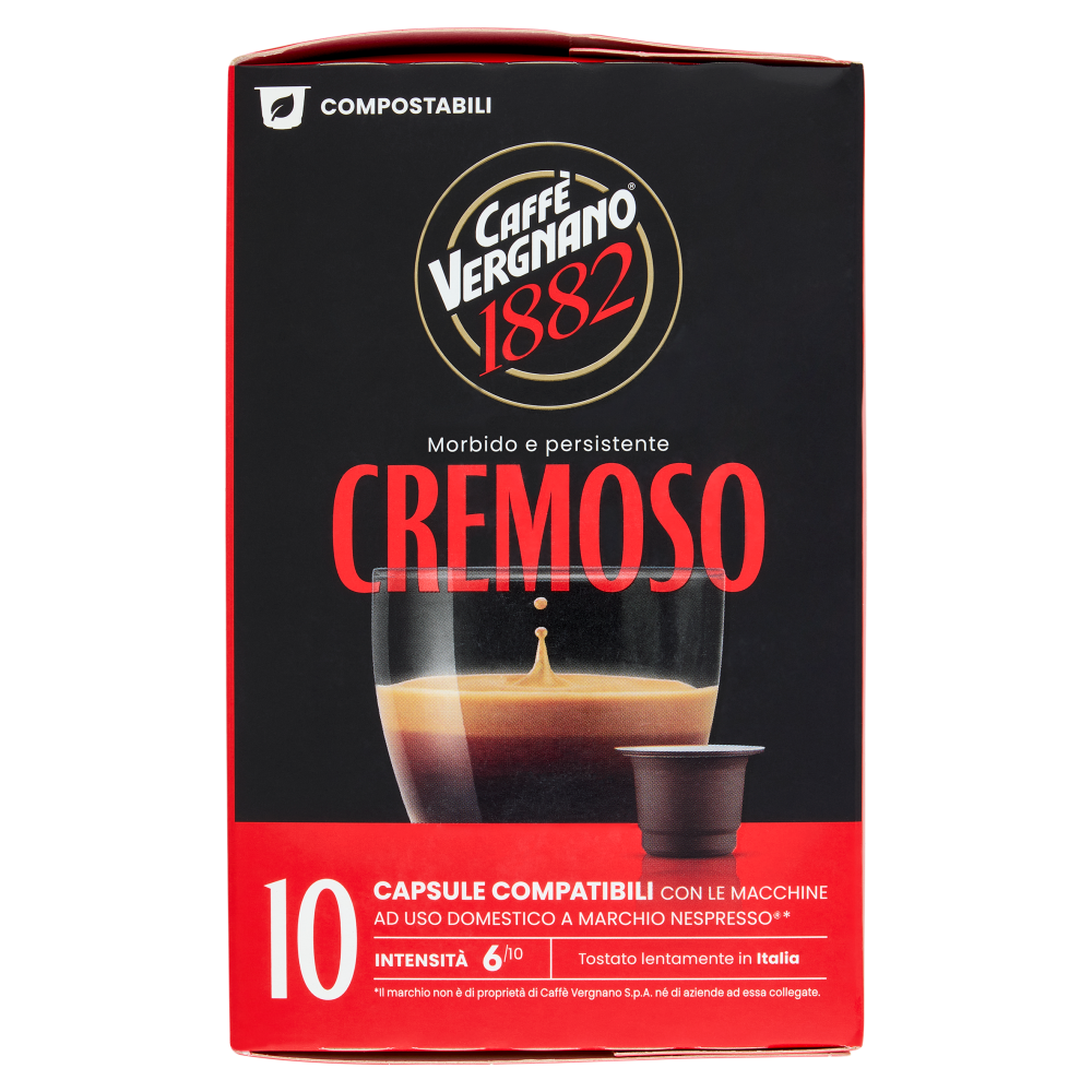 Caff&egrave; Vergnano 1882 Cremoso Capsule Compatibili Nespresso* 10 x 5 g