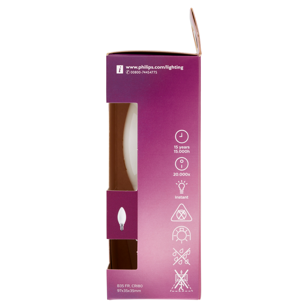 Philips Led candela vetro 60W E14 2700K