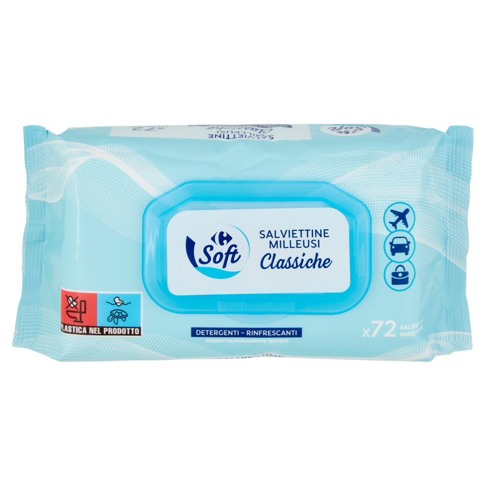Carrefour Soft Salviettine Milleusi Classiche 72 pz