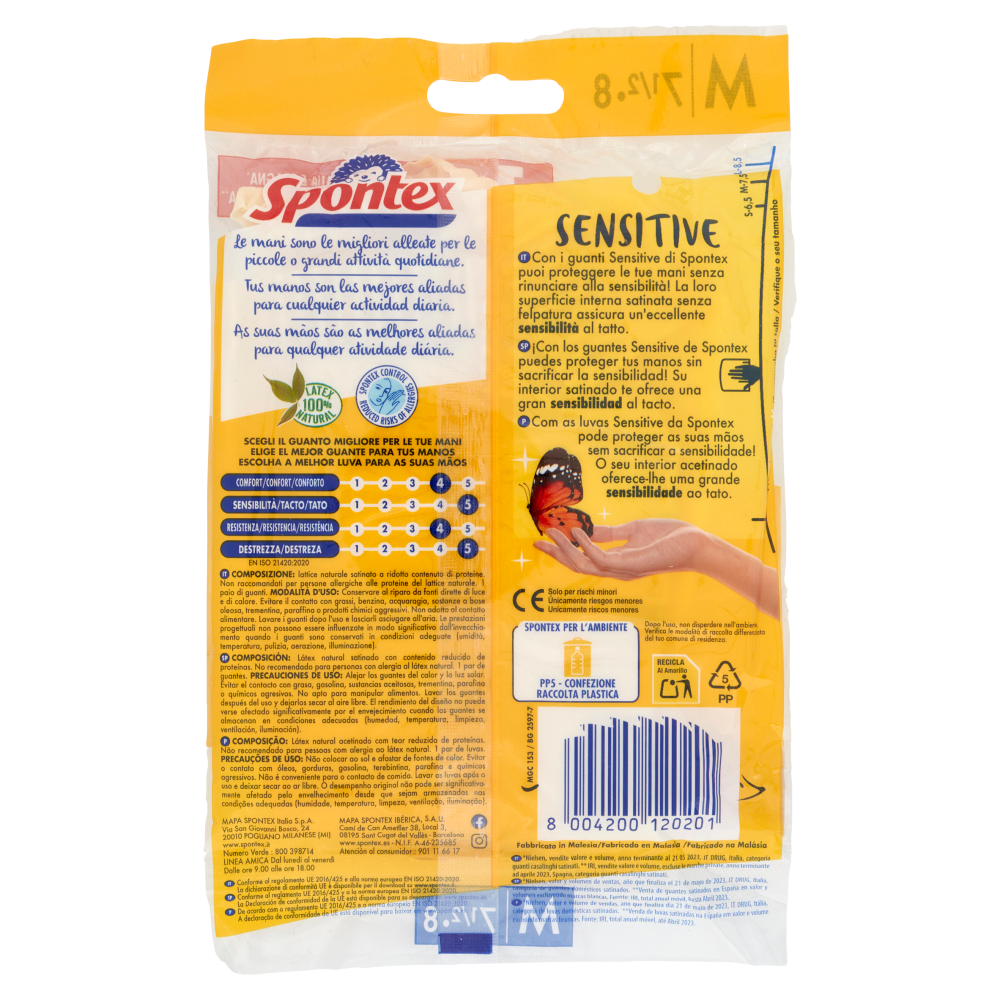 Spontex Guanti Casalinghi Sensitive Taglia M