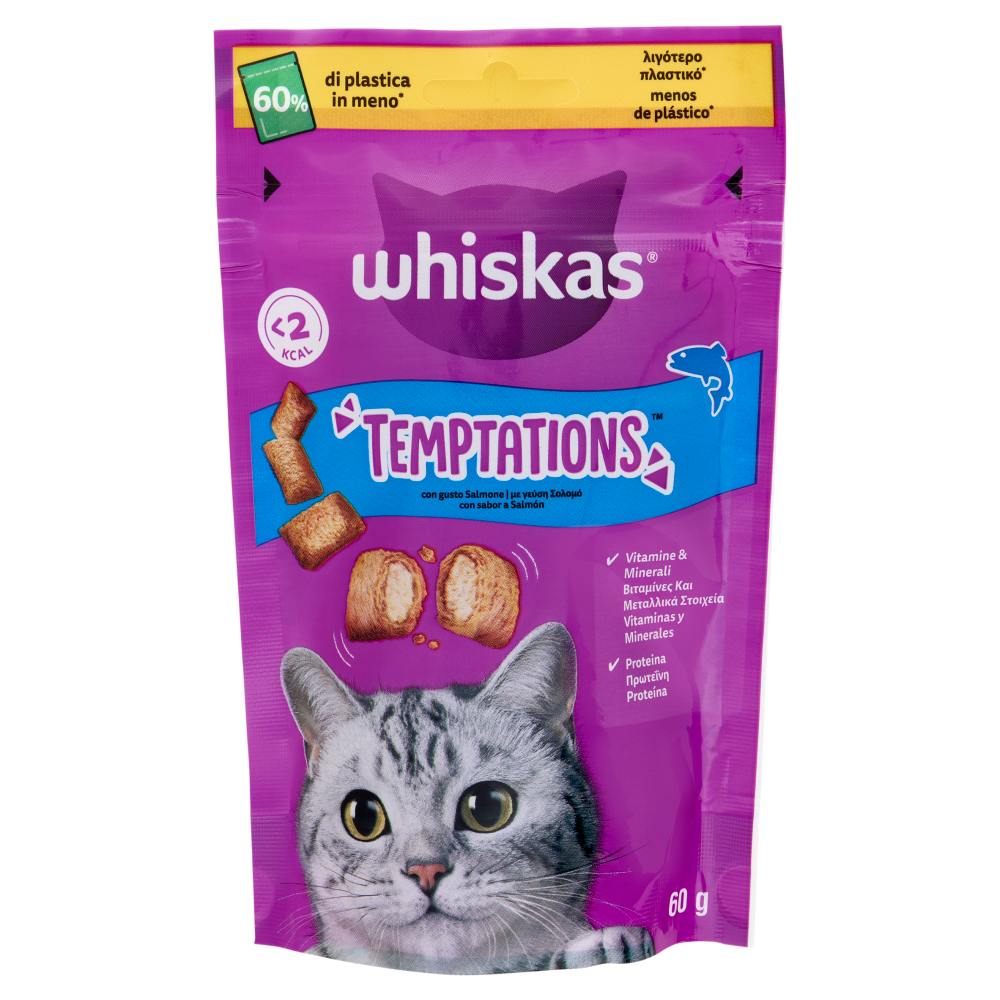 Whiskas Snack Gatto Temptations Salmone 60 g