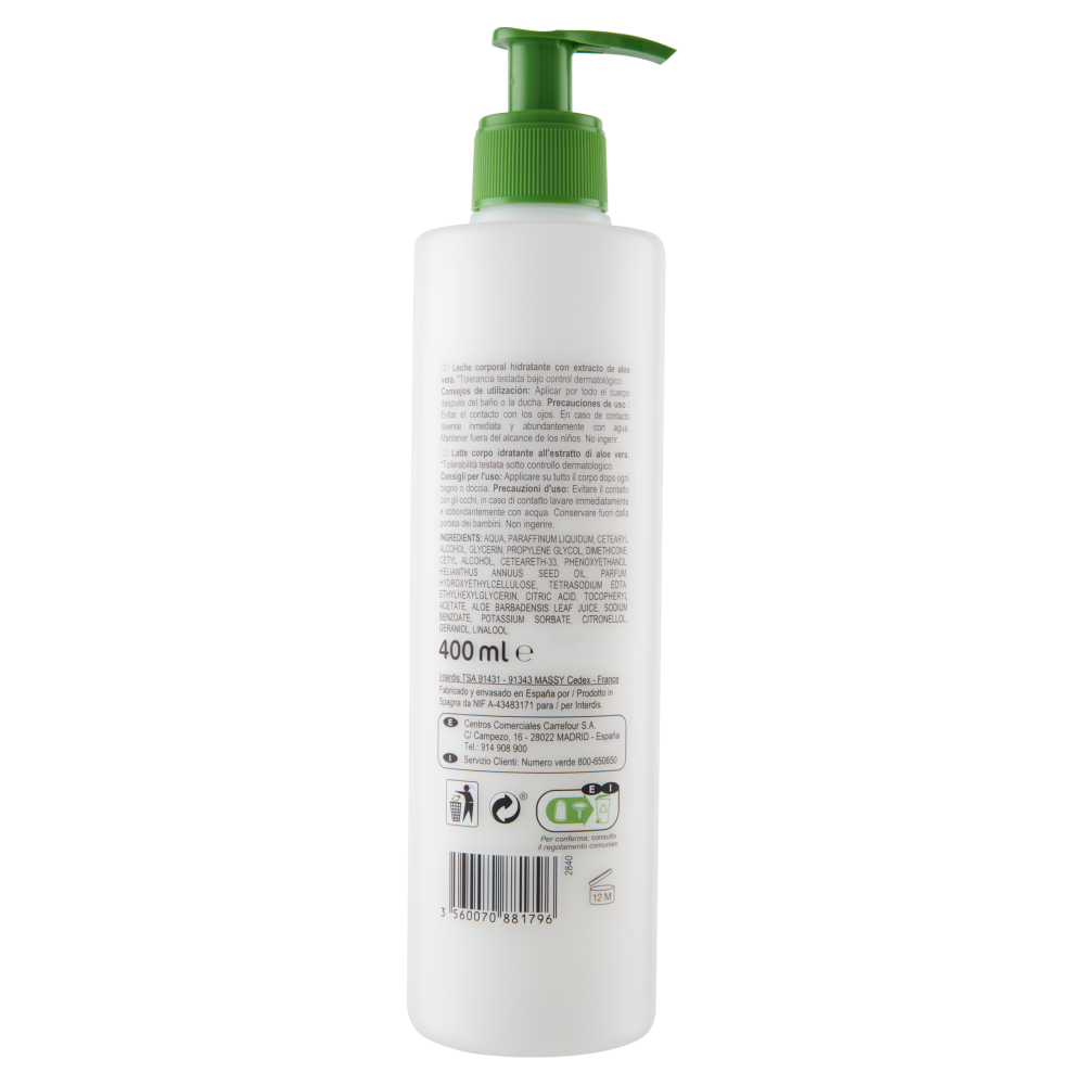 Carrefour Idratante Corpo all'Aloe Vera 400 ml