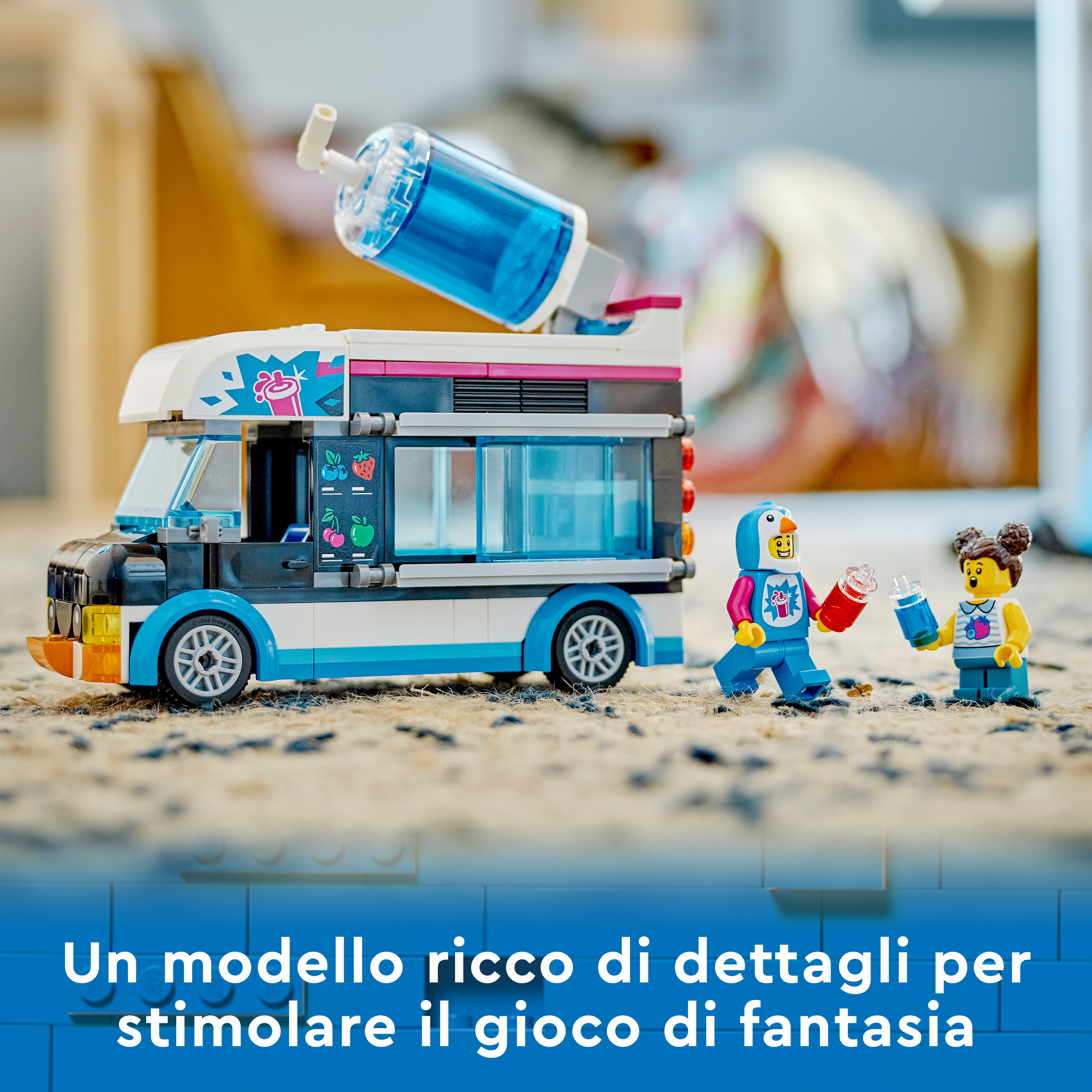 LEGO City 60384 Il Furgoncino delle Granite del Pinguino, Camion Giocattolo con Minifigure, Idea Regalo per Bambini e Bambine