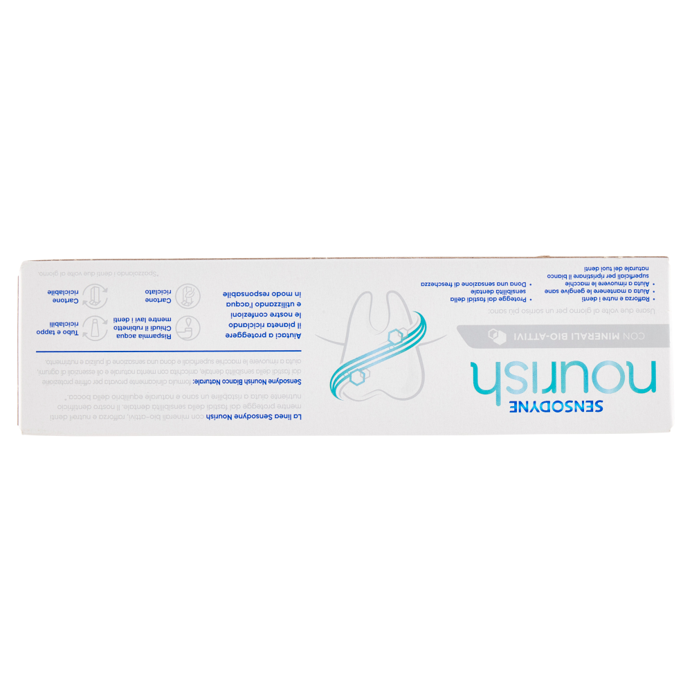 Sensodyne Nourish bianco naturale dentifricio fluoro menta naturale oli essenziali di agrumi 75 ml