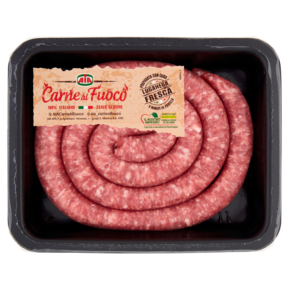 Aia Carne al Fuoco Salsiccia Luganega Paesana 0,500 kg