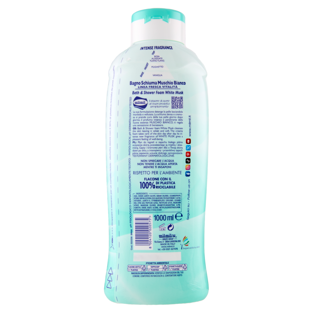 milmil Bagno Schiuma muschio bianco 1000 ml