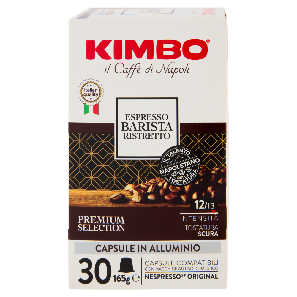 Kimbo Espresso Barista Ristretto Capsule Compatibili con Macchine Nespresso* Original 30 x 5,5 g
