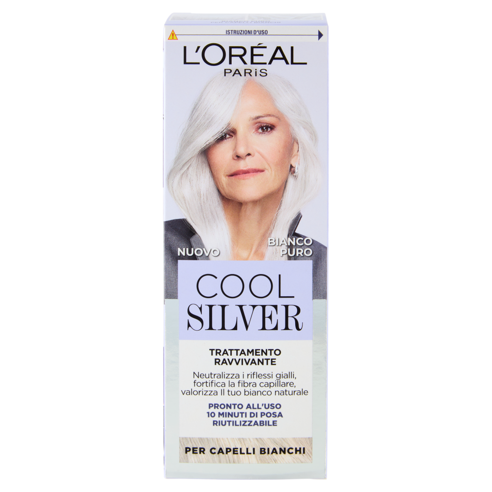 L'Or&eacute;al Paris Cool Silver Bianco Puro Trattamento Ravvivante, per Capelli Bianchi, 114 ml