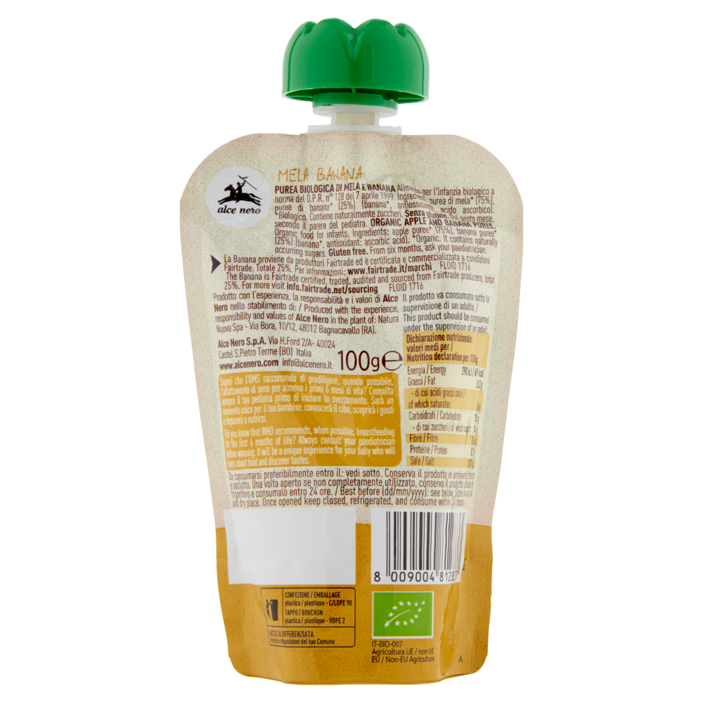 alce nero Mela Banana 100 g