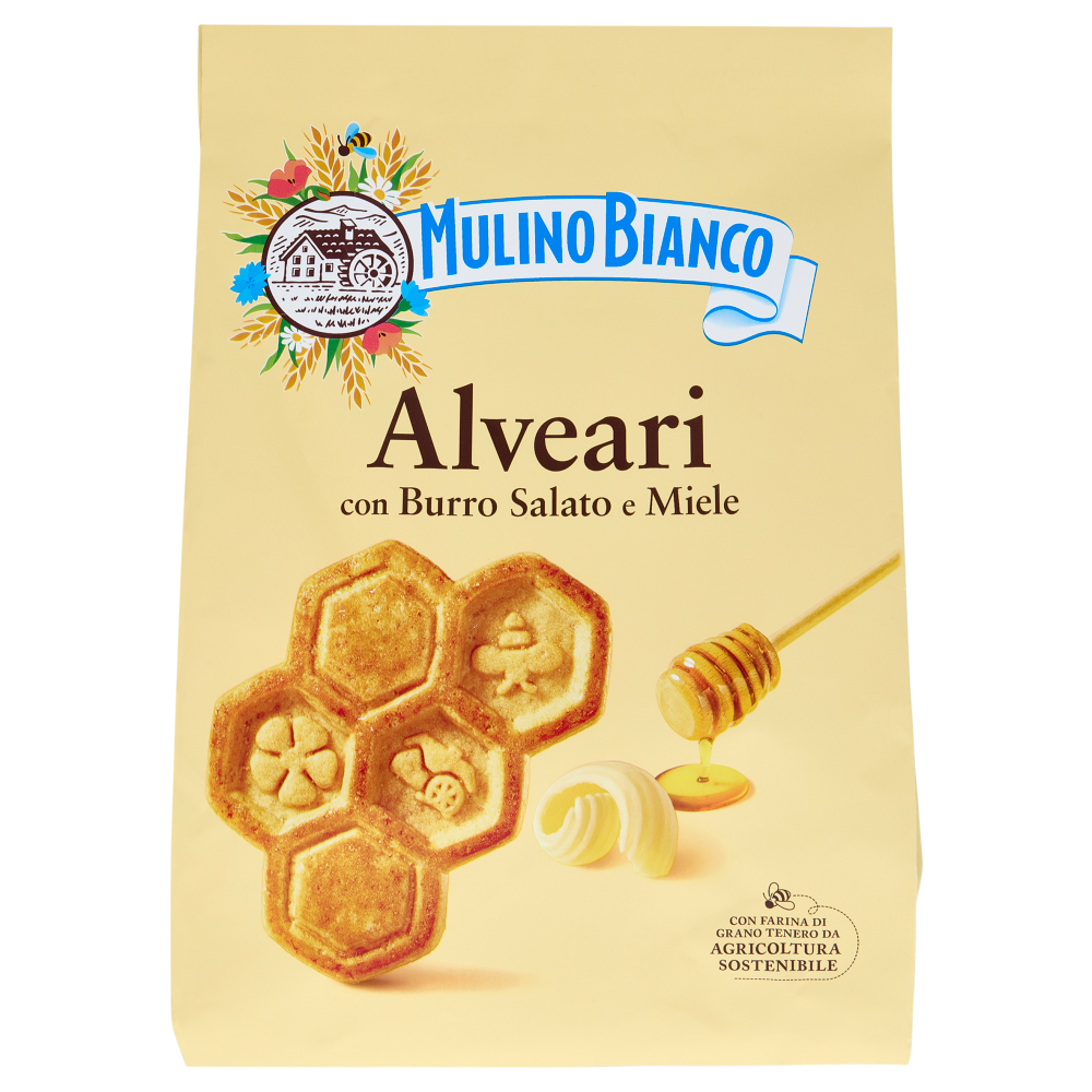 Mulino Bianco Alveari Biscotti con Burro Salato e Miele 600g