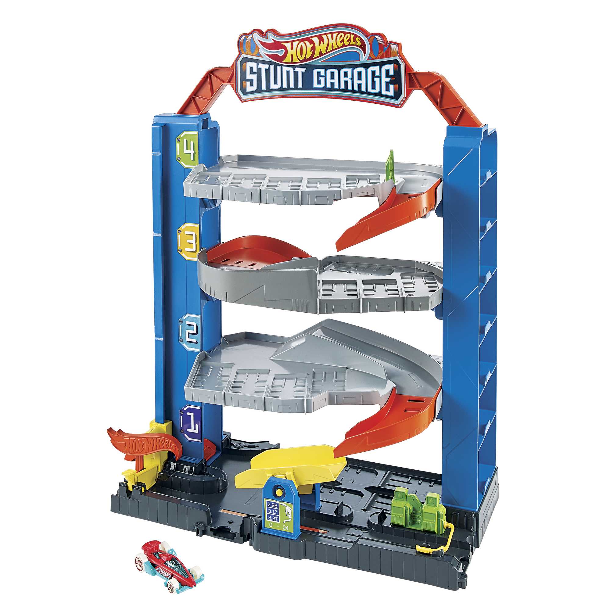 Hot Wheels City Garage delle Acrobazie, Playset con ascensore per i piani superiori, con collegamenti per altri set, Giocattolo per Bambini 3+ anni