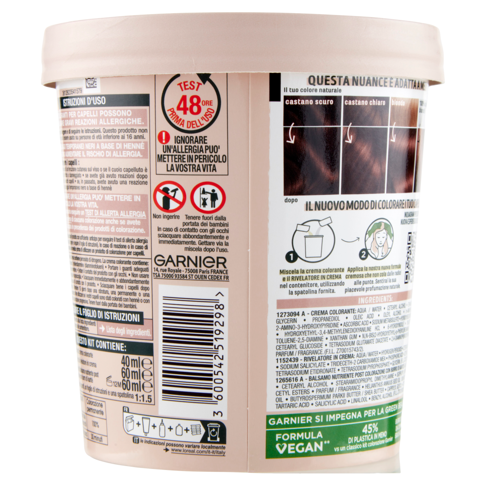 Garnier GOOD 5.0 Castano Moka, colorazione permanente senza ammoniaca, 90% di origine naturale