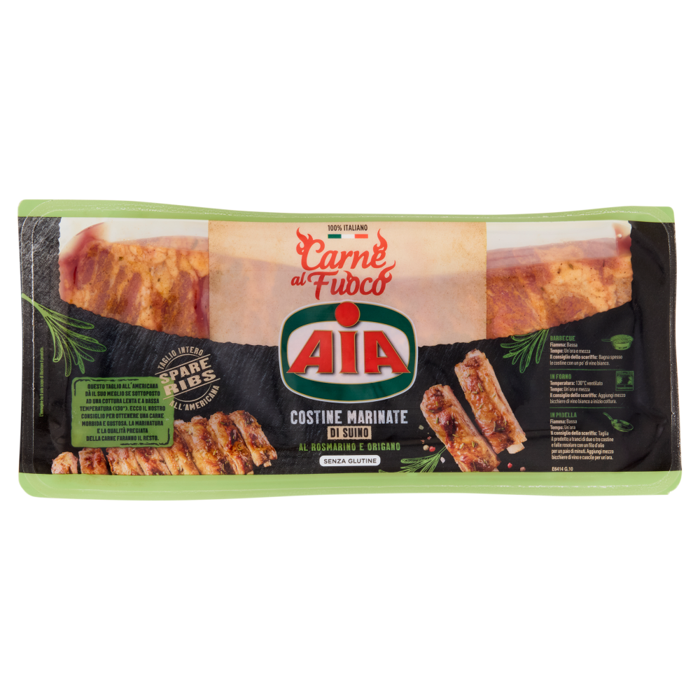 Aia Carne al Fuoco Costine Marinate di Suino al Rosmarino e Origano 0,600 kg