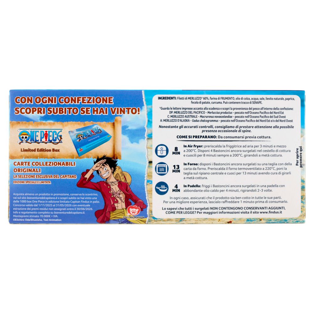 Capitan Findus 12 Bastoncini con 100% Filetti di Merluzzo 300 g