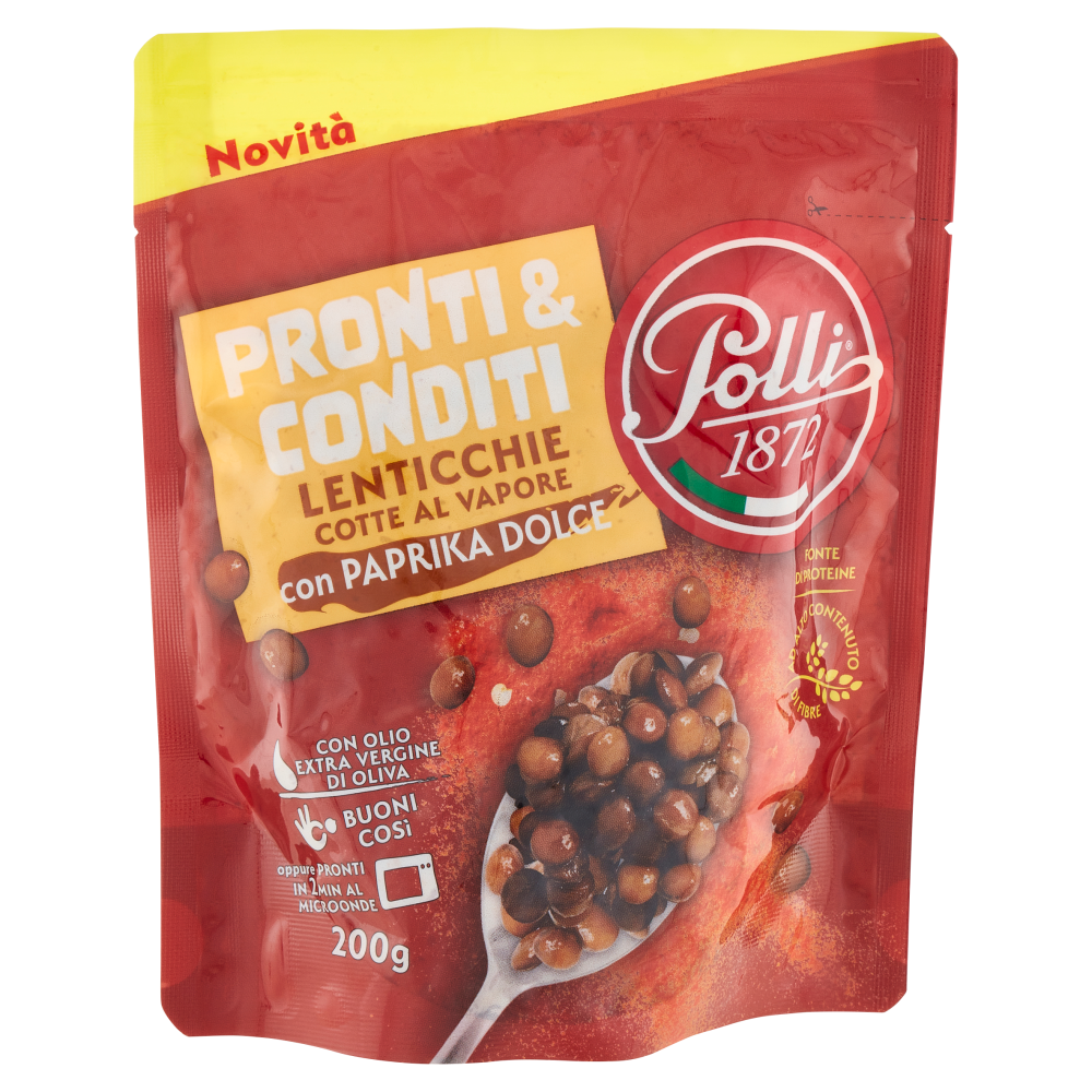 Polli Pronti & Conditi Lenticchie Cotte al Vapore con Paprika Dolce 200 g