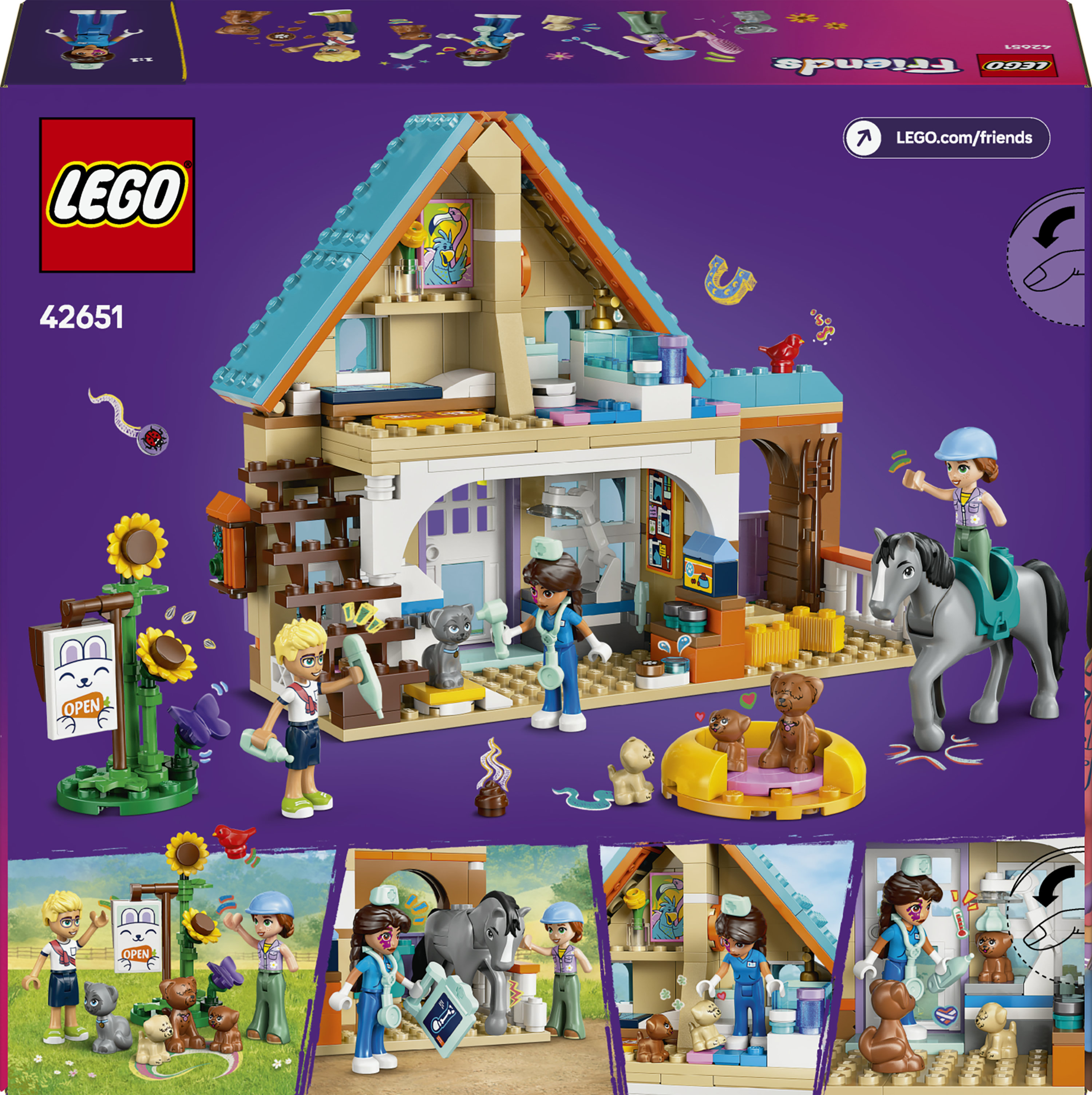 LEGO Friends 42651 Cavallo e Clinica Veterinaria, Giochi Bambine e Bambini 7+ per Abilit&agrave; Sociali e Cura Animali, Idea Regalo