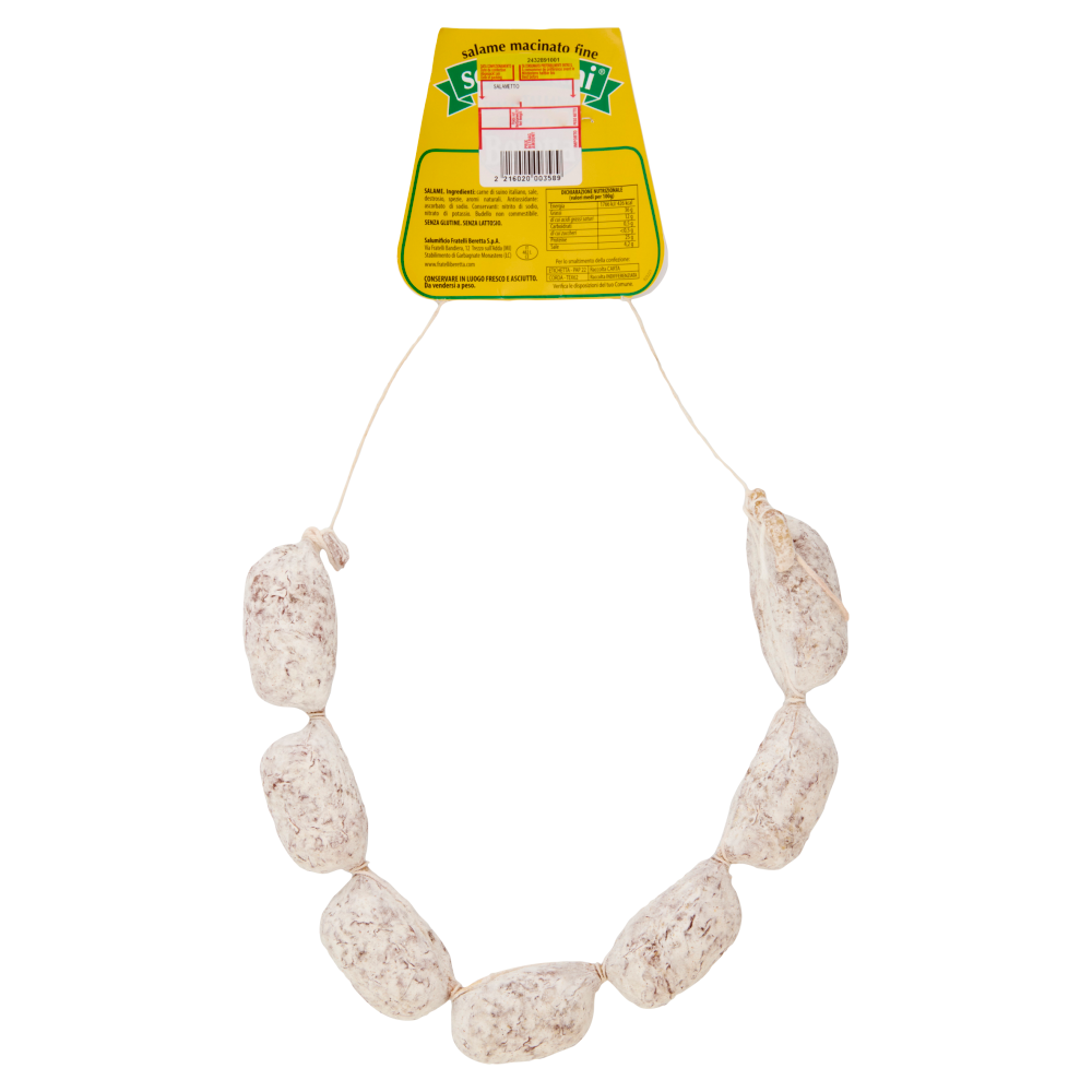 Fratelli Beretta sette nani salame macinato fine 100% Italiano