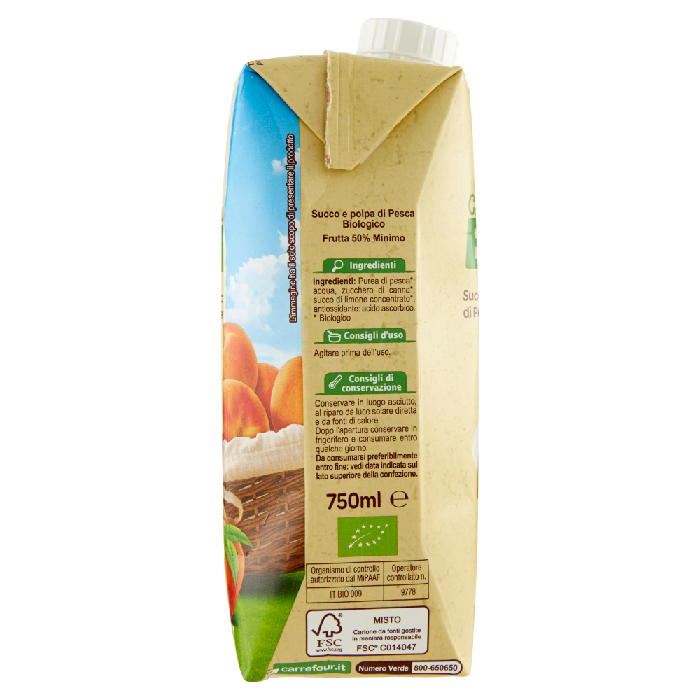 Carrefour Bio Succo e Polpa di Pesca 750 ml