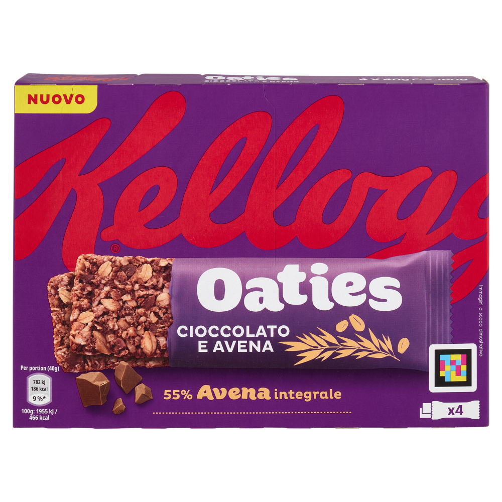 Kellogg's Oaties Cioccolato e Avena 4 x 40 g