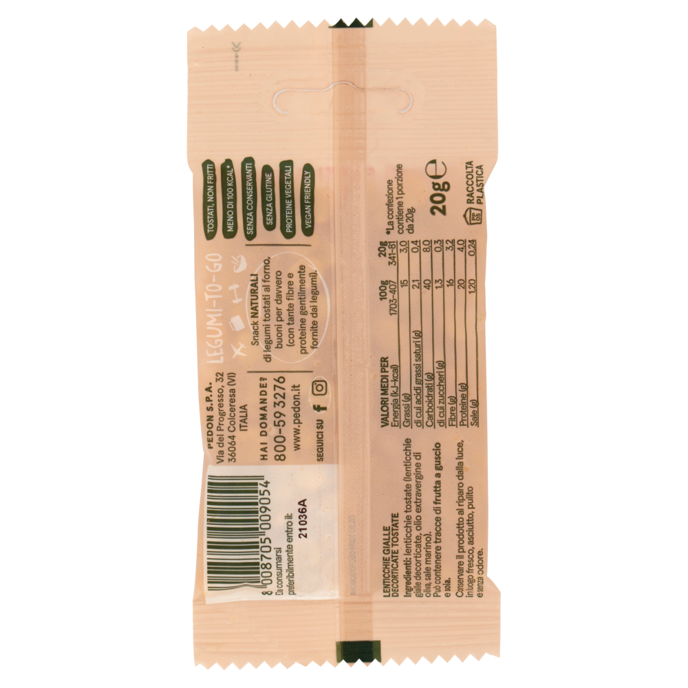 pedon I Legumi Fatti a Snack Lenticchie 20 g