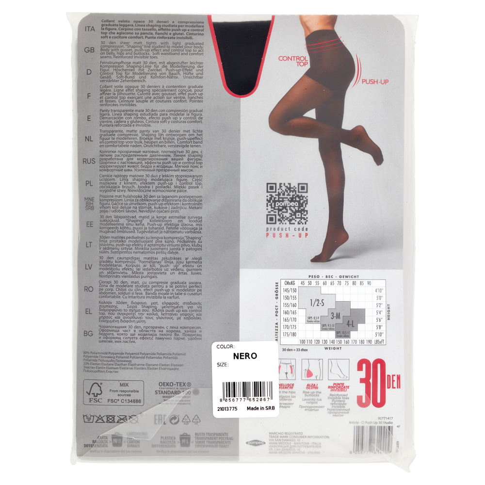 Calze Vita Regolabile Collant Pompea Donna 20 Denari Confezione