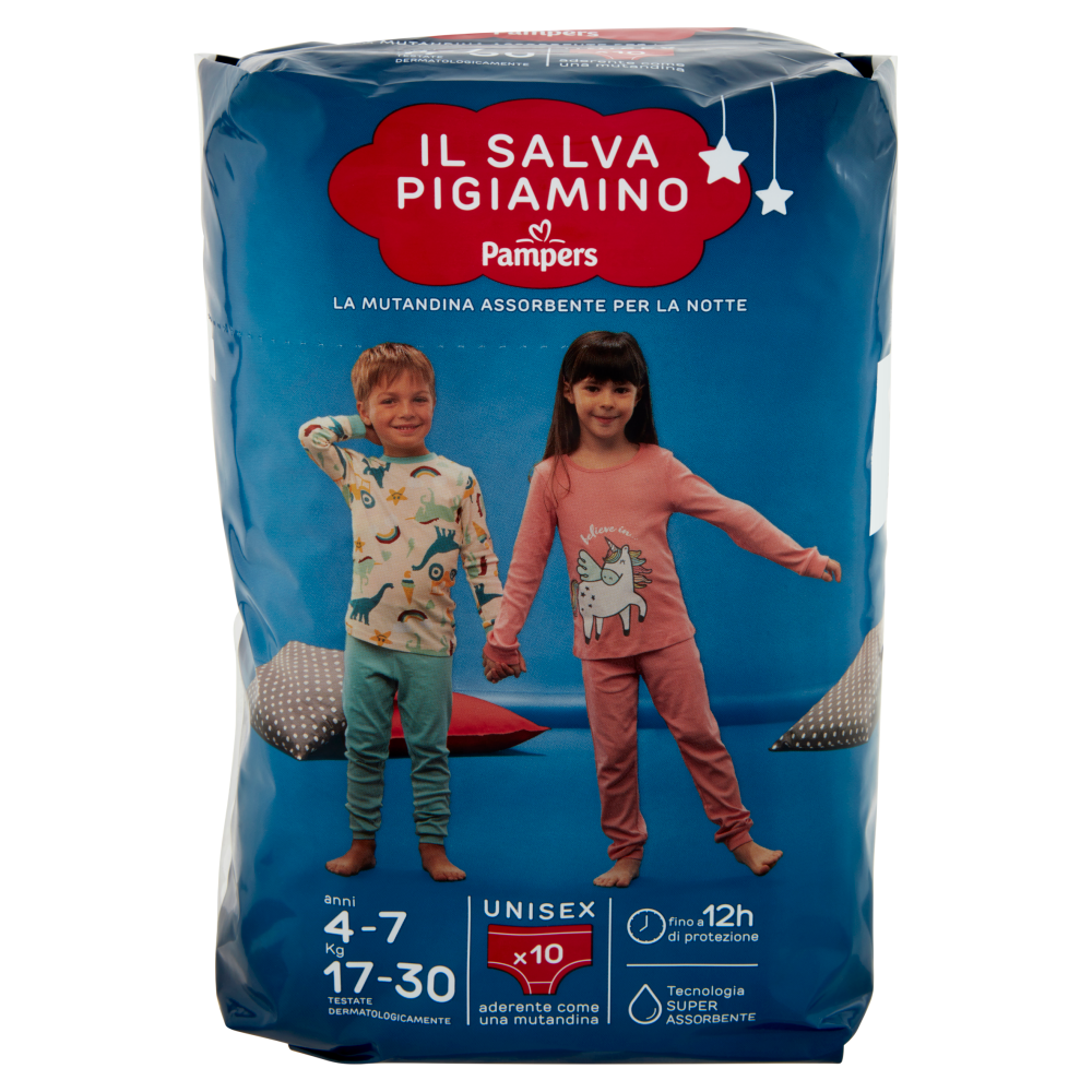 Pampers il Salva Pigiamino anni 4-7 Kg 17-30 Unisex 10 pz
