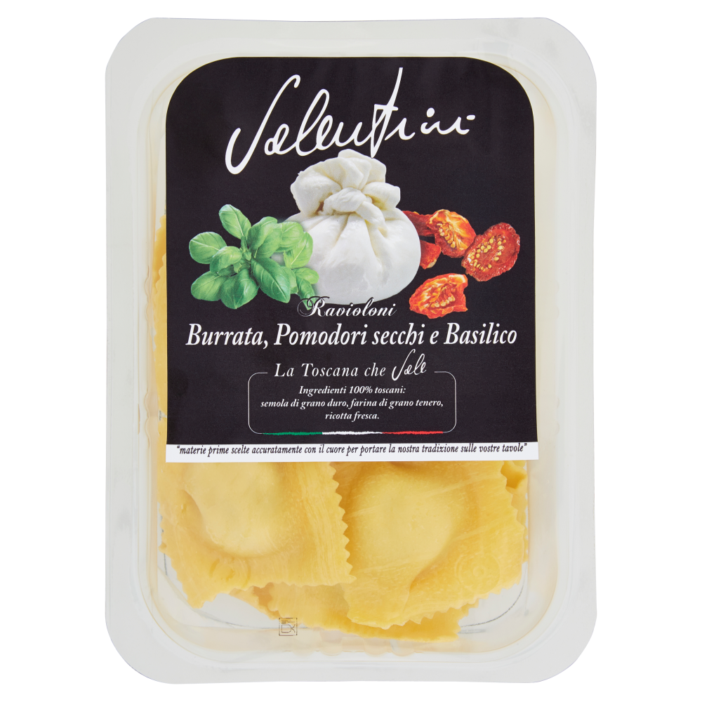 Valentini Ravioloni Burrata, Pomodori secchi e Basilico 250 g