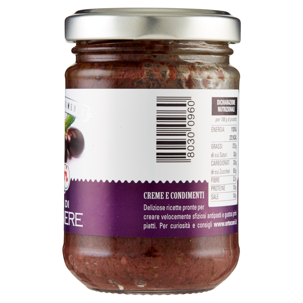 ortoCori Creme e Condimenti Crema di Olive Nere 130 g