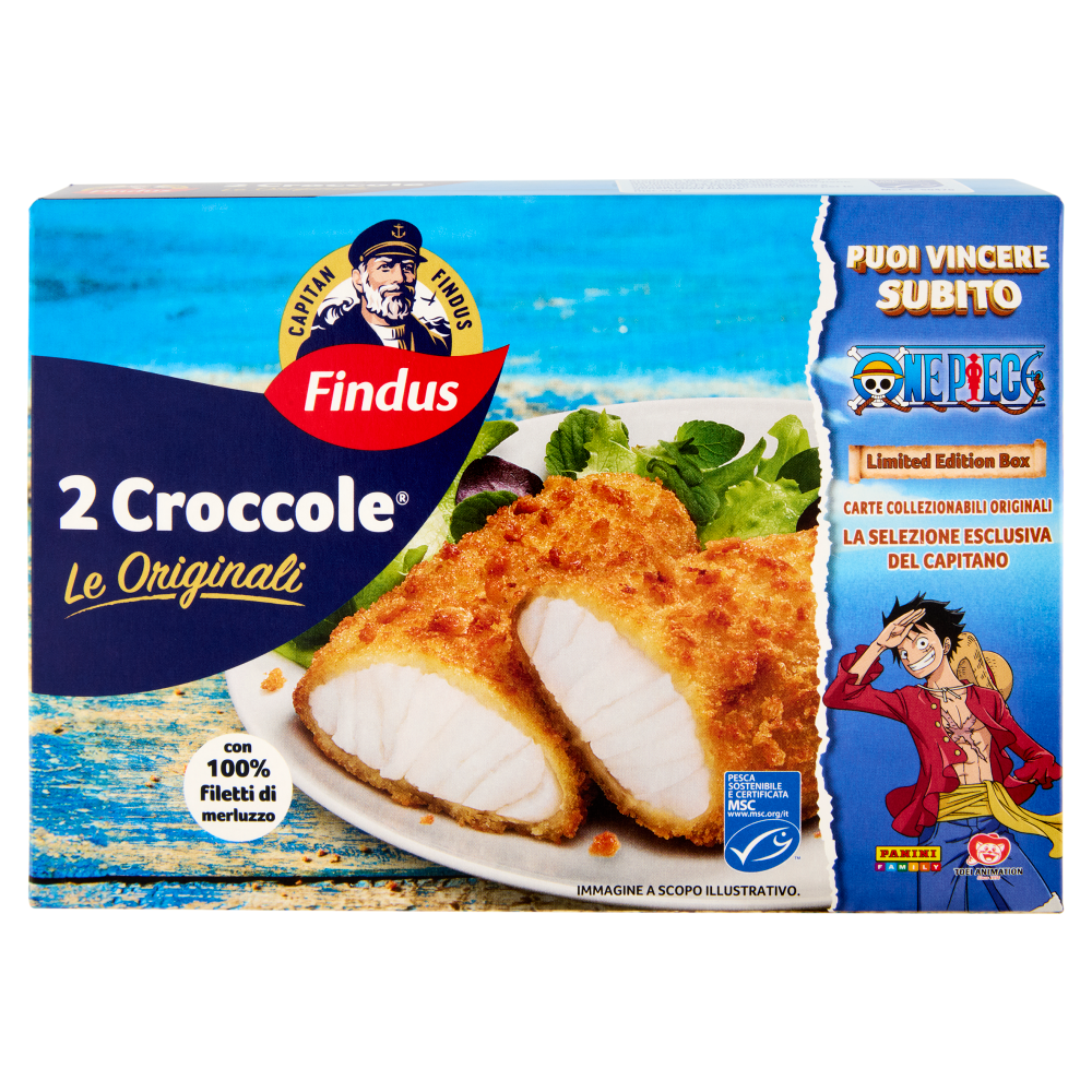 Capitan Findus 2 Croccole con 100% Filetti di Merluzzo - Le originali 216 g