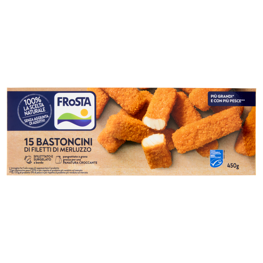 FRoSTA 15 Bastoncini di Filetti di Merluzzo 450 g