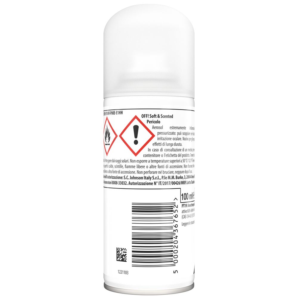 OFF! Soft and Scented Spray Secco Antizanzare, Repellente Zanzare, Leggero e asciutto sulla pelle, fragranza fresca, Protezione Efficace fino a 4 ore, 100ml