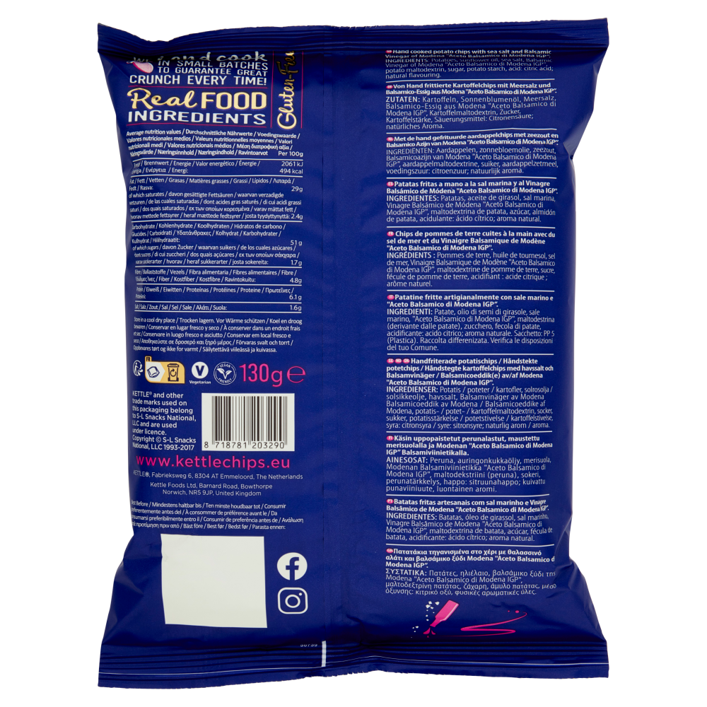 Kettle Sea Salt & Balsamic Vinegar of Modena 130 g