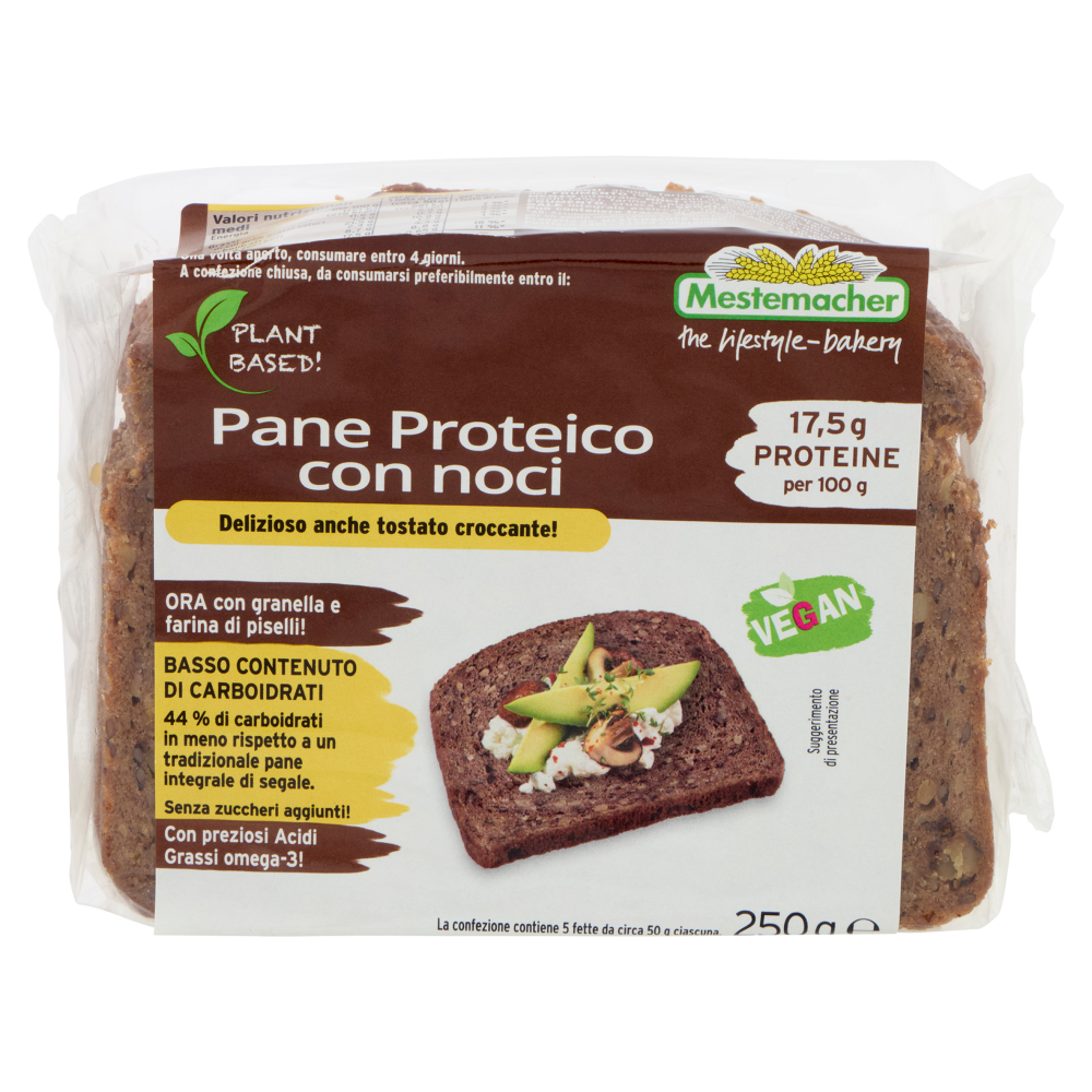 Mestemacher Pane Proteico con noci 250 g