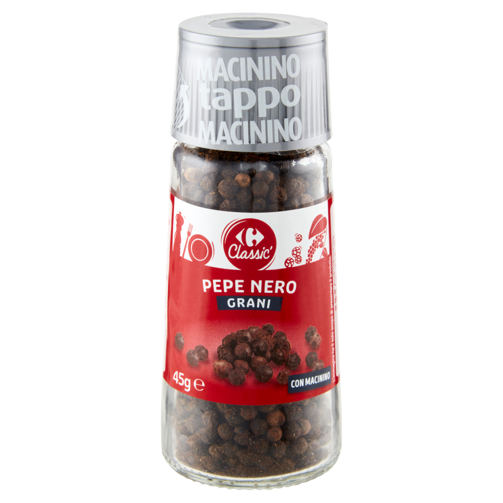 Carrefour Classic Pepe Nero Grani con Macinino 45 g