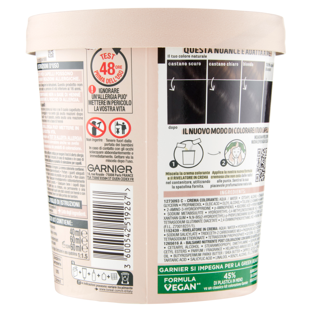 Garnier GOOD 3.0 Castano Cioccolato Fondente, colorazione permanente senza ammoniaca