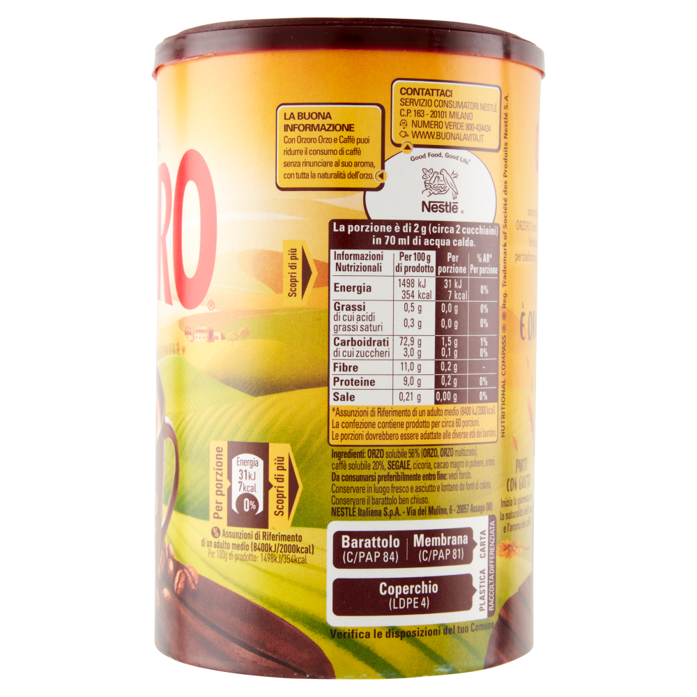 NESTLÉ ORZORO Orzo e Caffè Solubile barattolo 120 g