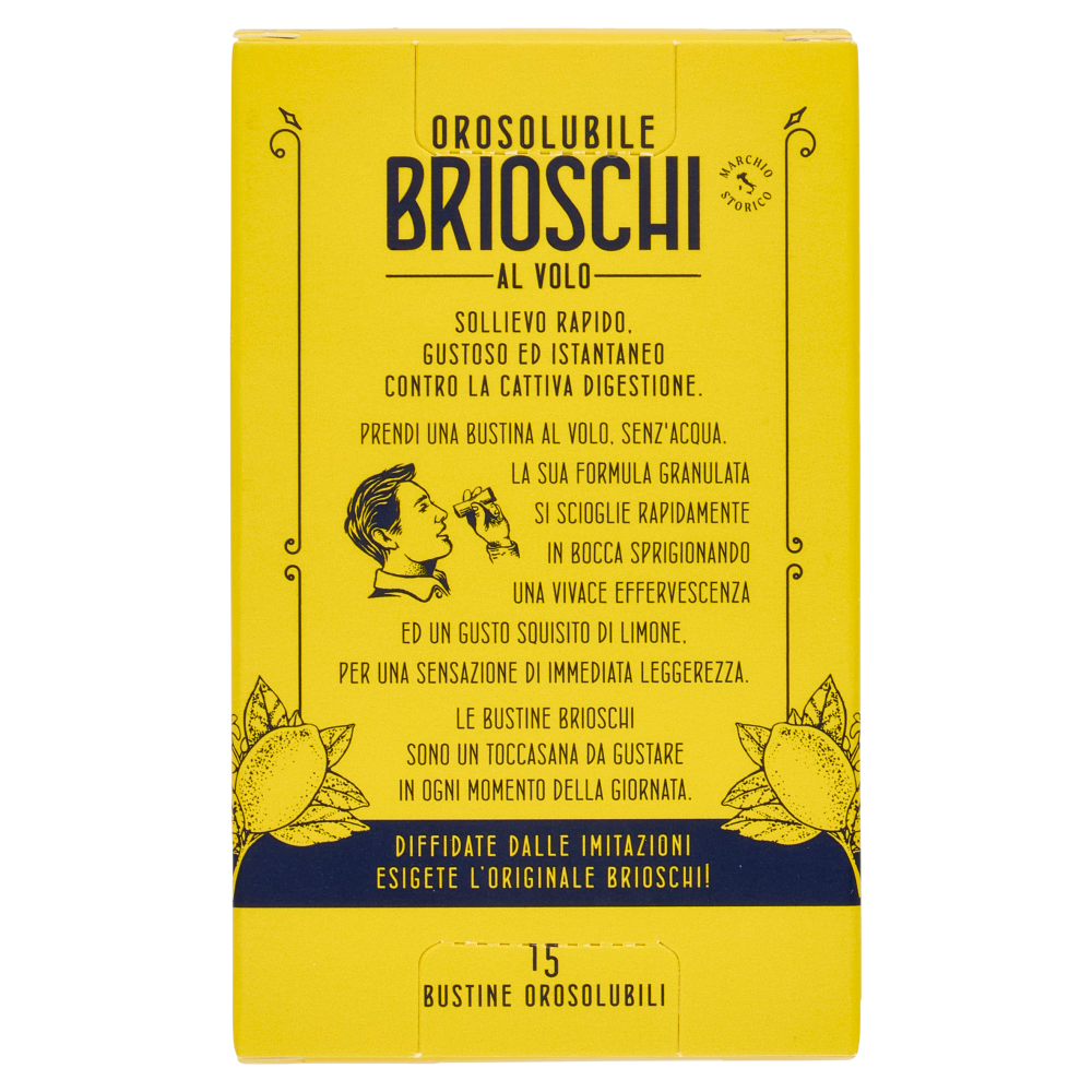 Brioschi Orosolubile al Volo Squisito Gusto di Limone 15 x 1 g