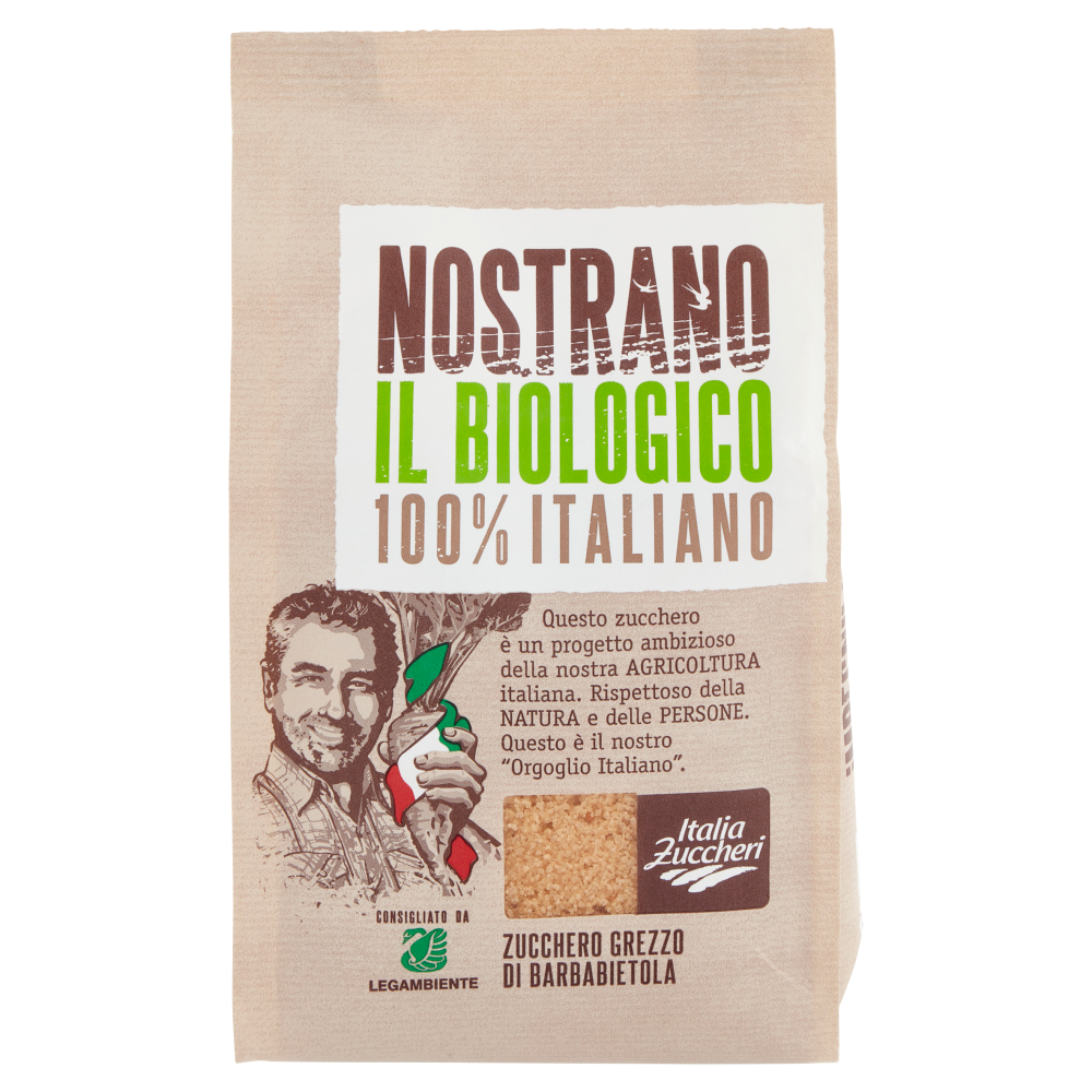 Italia Zuccheri Nostrano il Biologico 100% Italiano Zucchero Grezzo di Barbabietola 500 g