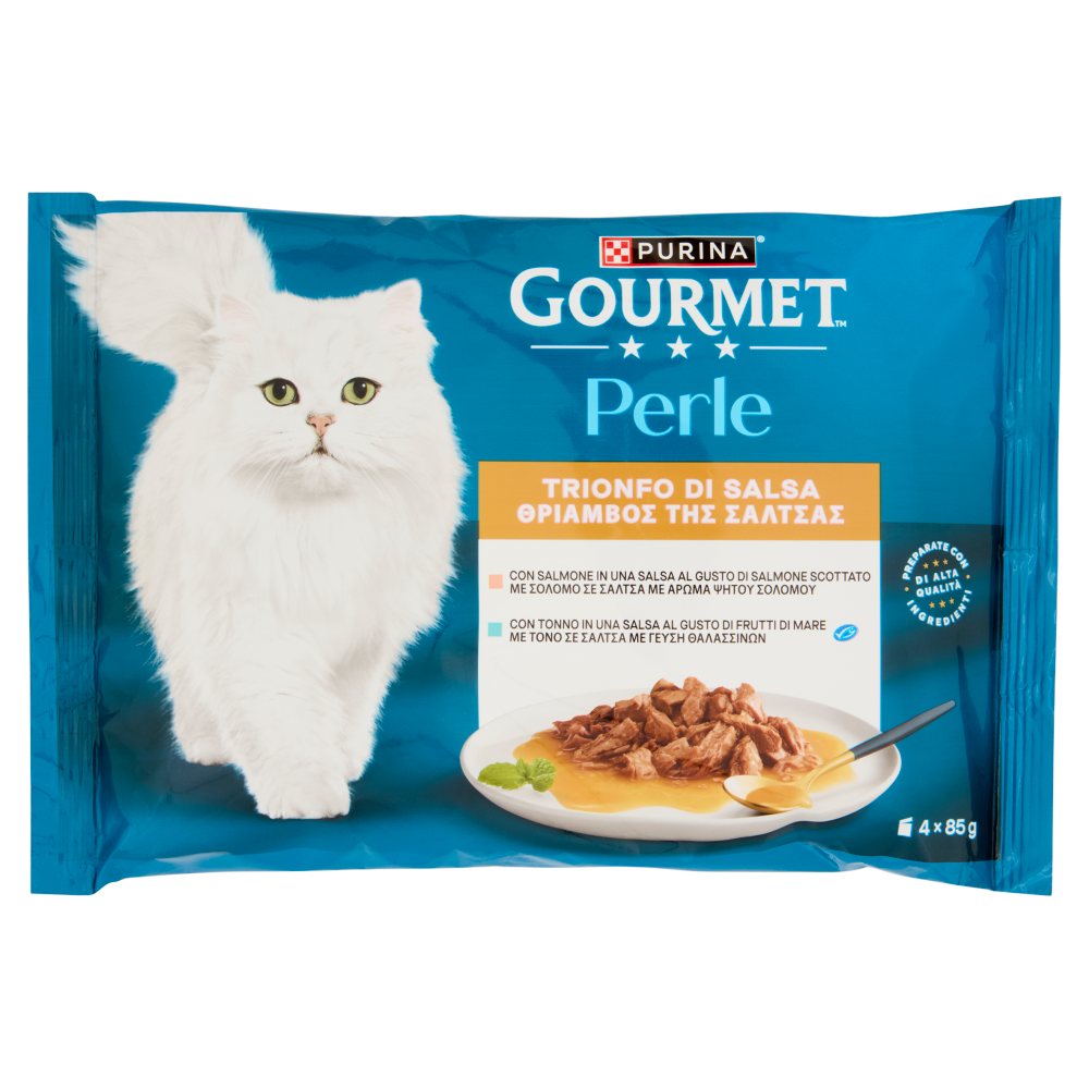 PURINA GOURMET Perle Trionfo di Salsa Salmone / Tonno 4x85g