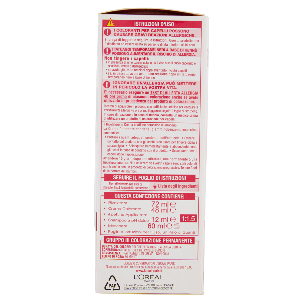 L'Or&eacute;al Paris Excellence, Crema colorante triplo trattamento avanzato, 5.3 Castano Chiaro Dorato