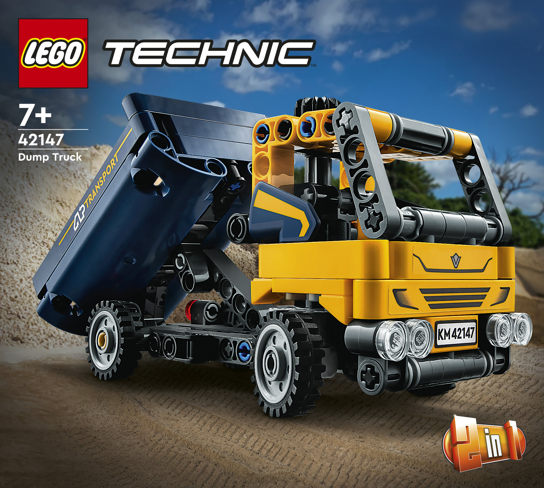 LEGO Technic 42147 Camion Ribaltabile, Set 2 in 1 con Camioncino ed Escavatore Giocattolo, Giochi per Bambini 7+, Idee Regalo