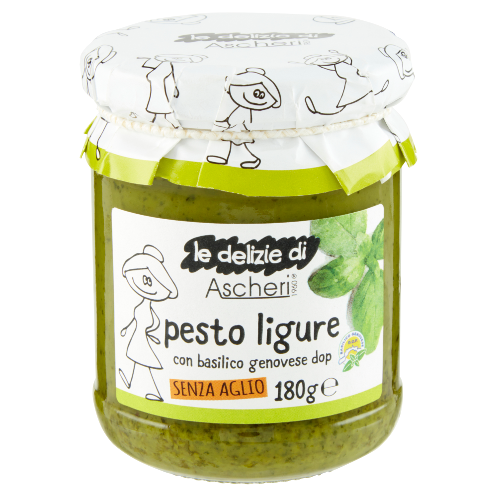 le delizie di Ascheri 1960 pesto ligure con basilico genovese dop Senza Aglio 180 g