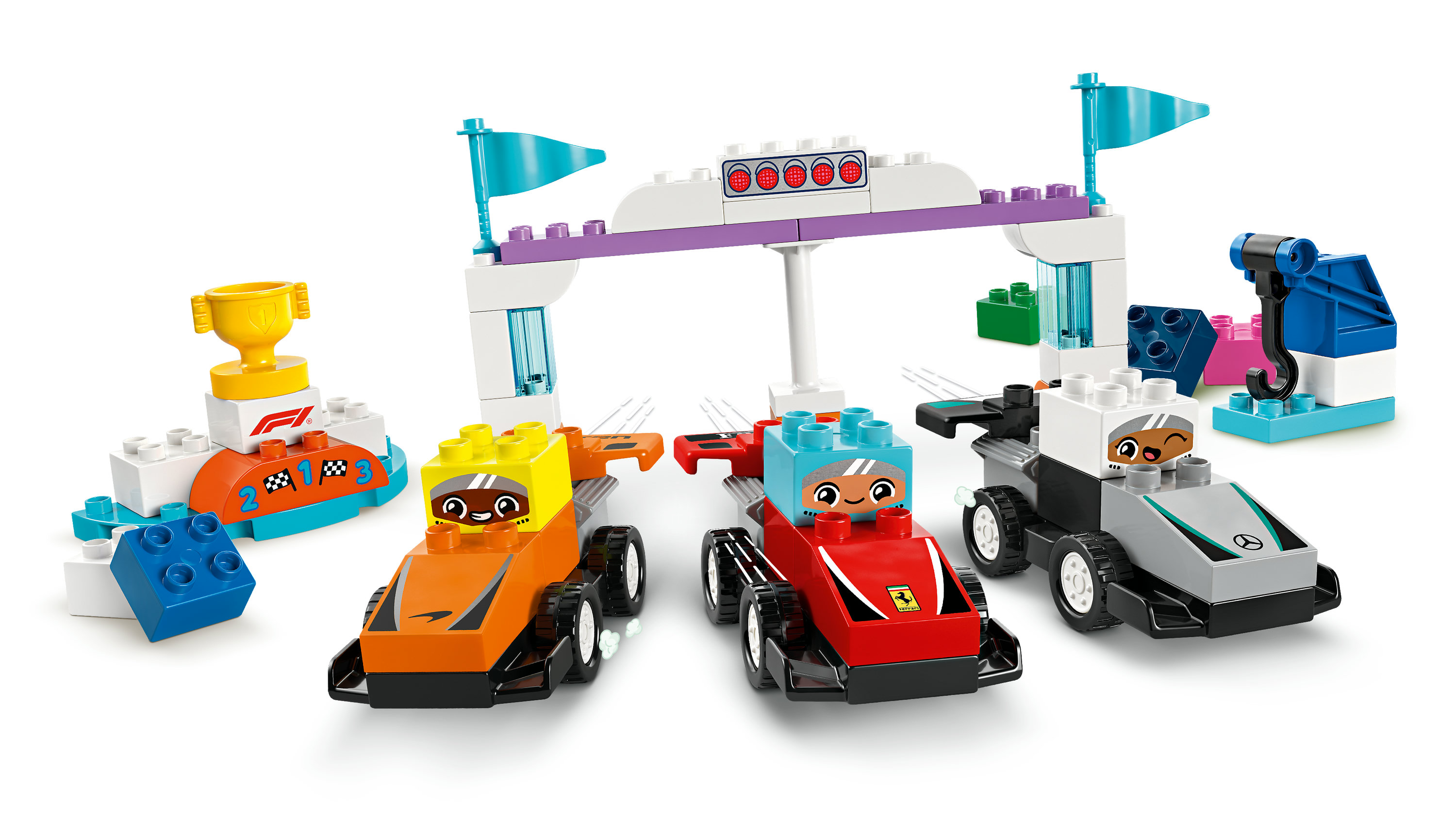 LEGO DUPLO Auto da corsa e piloti Team F1®